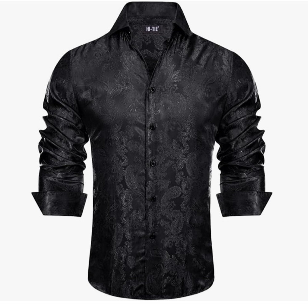 Men’s Black Paisley Dress Shirt